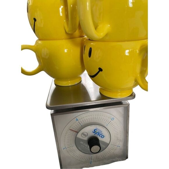 Set Of 4 Teleflora Smiley Face Mugs Planters Ice Cream Bowl Dishes Home Decor - Picture 9 of 12